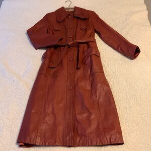 Vintage Casual Corner Leather Coat